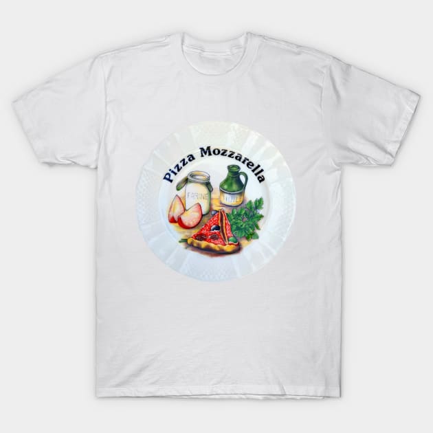 Pizza Mozarella, a dinner plate of delicious foods T-Shirt by JonDelorme